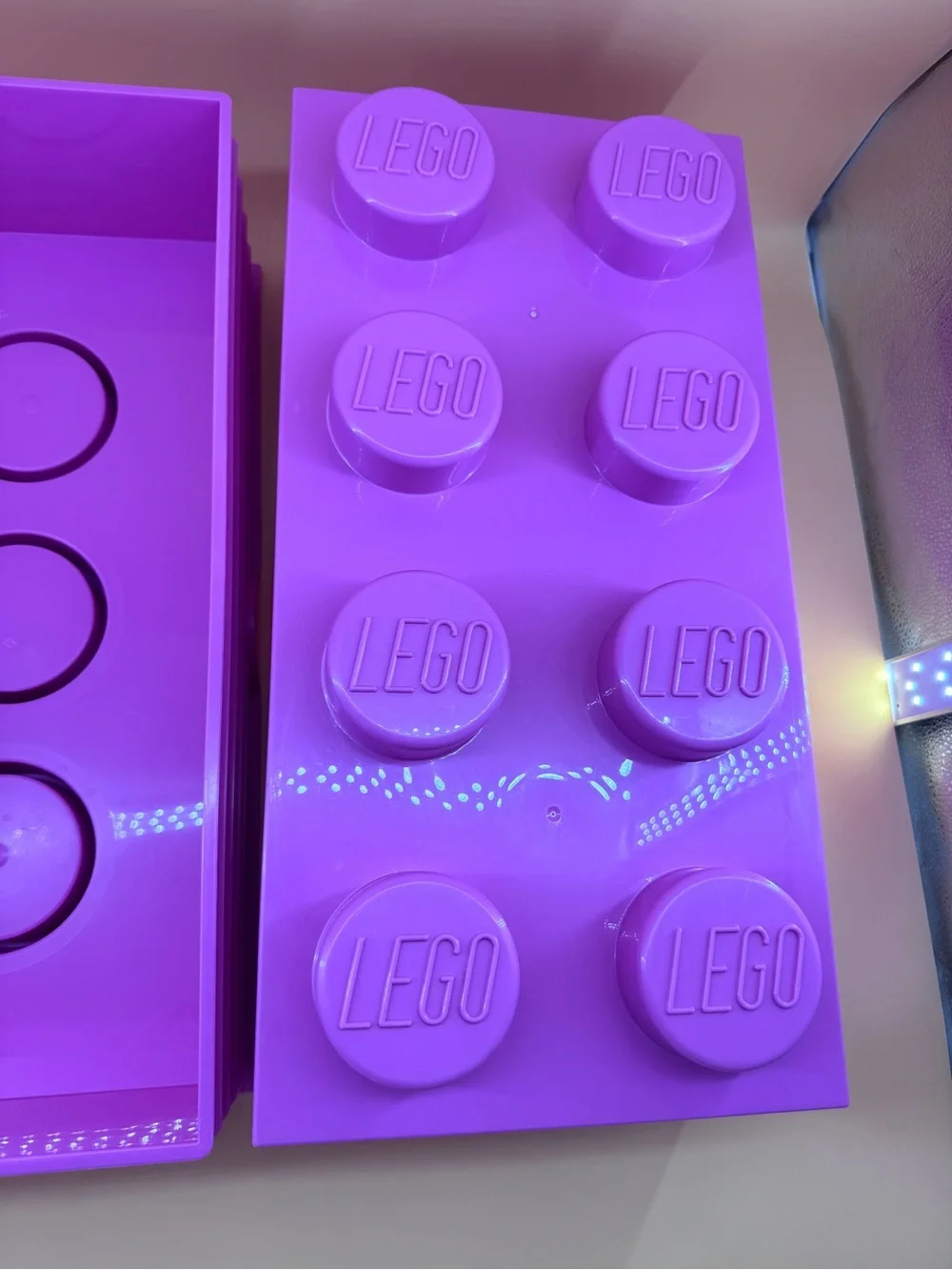 LEGO Oversized 8-Stud Pink Storage Brick Container Box Organizer - 19.5” x 9.75